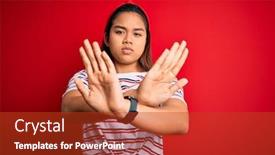  Presentation with beautiful young girl red - Slide deck consisting of young-beautiful-asian-girl-wearing background and a crimson colored foreground