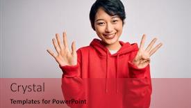  Presentation with asian - Slide set consisting of young-beautiful-asian-girl-wearing background and a red colored foreground