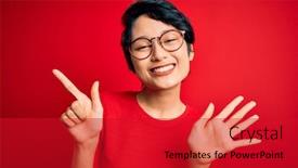  Presentation with beautiful young girl red - Theme consisting of young-beautiful-asian-girl-wearing background and a crimson colored foreground