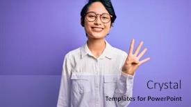  Presentation with asian - Colorful theme enhanced with young-beautiful-asian-girl-wearing backdrop and a light blue colored foreground