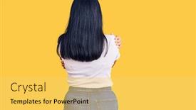  Presentation with self care - PPT theme with young-beautiful-asian-girl-wearing background and a yellow colored foreground