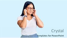  Presentation with asian music - Colorful PPT layouts enhanced with young-beautiful-asian-girl-wearing backdrop and a cool aqua colored foreground