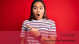  Presentation with beautiful young girl red - Presentation design enhanced with young-beautiful-asian-girl-wearing background and a red colored foreground