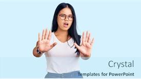  Presentation with asian - Amazing PPT theme having young-beautiful-asian-girl-wearing backdrop and a sky blue colored foreground