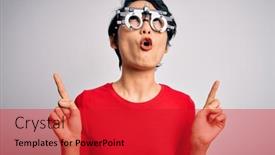  Presentation with optometry - Audience pleasing theme consisting of young-beautiful-asian-girl-wearing backdrop and a red colored foreground