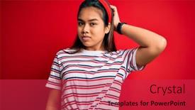  Presentation with beautiful young girl red - Amazing slide set having young-beautiful-asian-girl-wearing backdrop and a red colored foreground