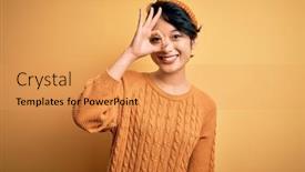  Presentation with little asian girl receiving vaccination - PPT layouts with young-beautiful-asian-girl-wearing background and a yellow colored foreground