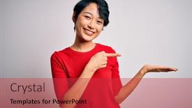  Presentation with beautiful young girl red - Slide deck enhanced with young-beautiful-asian-girl-wearing background and a red colored foreground