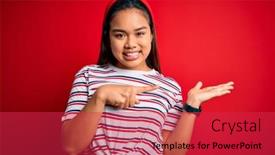 Presentation with beautiful young girl red - Cool new presentation theme with young-beautiful-asian-girl-wearing backdrop and a red colored foreground