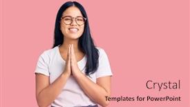  Presentation with forgiveness - Beautiful PPT theme featuring young-beautiful-asian-girl-wearing backdrop and a coral colored foreground