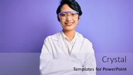  Presentation with scientist - Audience pleasing slide deck consisting of young-beautiful-asian-scientist-girl backdrop and a light blue colored foreground