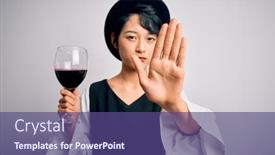  Presentation with beautiful young girl red - Audience pleasing presentation theme consisting of young-beautiful-asian-sommelier-girl backdrop and a violet colored foreground