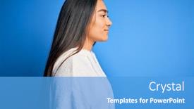  Presentation with asian - PPT theme featuring young-beautiful-asian-sportswoman-wearing background and a teal colored foreground