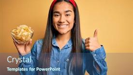  Presentation with asian - Theme having young-beautiful-asian-woman-holding background and a ocean colored foreground