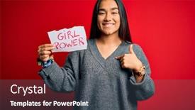  Presentation with beautiful young girl red - Presentation enhanced with young-beautiful-asian-woman-holding background and a ocean colored foreground