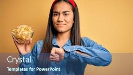  Presentation with asian - Colorful presentation enhanced with young-beautiful-asian-woman-holding backdrop and a ocean colored foreground