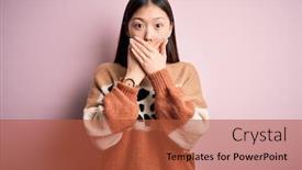 Presentation with animal print - Cool new slides with young-beautiful-asian-woman-wearing backdrop and a red colored foreground