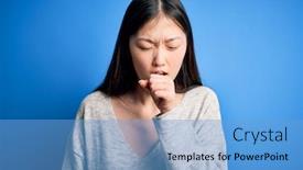  Presentation with health care - Audience pleasing theme consisting of young-beautiful-asian-woman-wearing backdrop and a light blue colored foreground