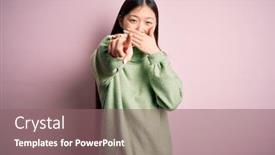  Presentation with pink green - Slides featuring young-beautiful-asian-woman-wearing background and a violet colored foreground