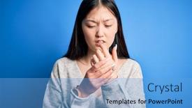  Presentation with arthritis - PPT theme enhanced with young-beautiful-asian-woman-wearing background and a light blue colored foreground