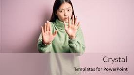  Presentation with green moving - Amazing slide set having young-beautiful-asian-woman-wearing backdrop and a lemonade colored foreground