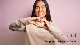  Presentation with romantic love - Cool new theme with young-beautiful-asian-woman-wearing backdrop and a coral colored foreground
