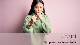  Presentation with pink green - Slides enhanced with young-beautiful-asian-woman-wearing background and a lemonade colored foreground