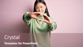  Presentation with pink green - Amazing PPT layouts having young-beautiful-asian-woman-wearing backdrop and a violet colored foreground