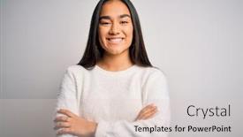 Presentation with asian - Amazing PPT theme having young-beautiful-asian-woman-wearing backdrop and a lemonade colored foreground