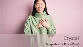  Presentation with pink green - PPT layouts consisting of young-beautiful-asian-woman-wearing background and a lemonade colored foreground