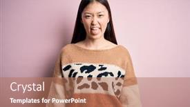 Presentation with funny animal - Cool new theme with young-beautiful-asian-woman-wearing backdrop and a coral colored foreground