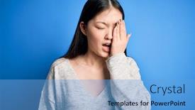  Presentation with face pain - Theme having young-beautiful-asian-woman-wearing background and a light blue colored foreground