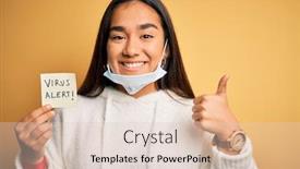  Presentation with alert - Cool new PPT theme with young-beautiful-asian-woman-wearing backdrop and a lemonade colored foreground