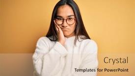  Presentation with asian - Colorful PPT layouts enhanced with young-beautiful-asian-woman-wearing backdrop and a  colored foreground