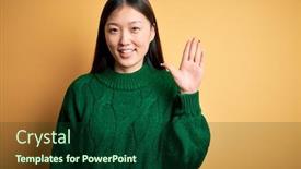  Presentation with yellow green - Slides enhanced with young-beautiful-asian-woman-wearing background and a forest green colored foreground