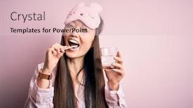  Presentation with sleep health - PPT layouts featuring young-beautiful-asian-woman-wearing background and a lemonade colored foreground