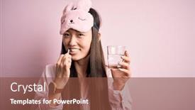  Presentation with sleep health - Audience pleasing PPT layouts consisting of young-beautiful-asian-woman-wearing backdrop and a tawny brown colored foreground
