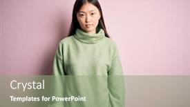  Presentation with simple green - Presentation consisting of young-beautiful-asian-woman-wearing background and a seafoam green colored foreground