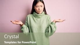  Presentation with pink green - Beautiful presentation design featuring young-beautiful-asian-woman-wearing backdrop and a seafoam green colored foreground