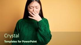  Presentation with beautiful green - Slide set having young-beautiful-asian-woman-wearing background and a forest green colored foreground