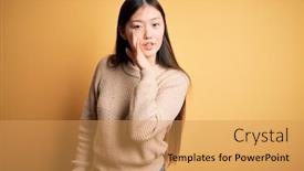  Presentation with asian - Presentation design having young-beautiful-asian-woman-wearing background and a yellow colored foreground
