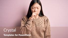  Presentation with health-care - Colorful slide deck enhanced with young-beautiful-asian-woman-wearing backdrop and a coral colored foreground