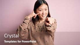  Presentation with asian - Cool new theme with young-beautiful-asian-woman-wearing backdrop and a tawny brown colored foreground