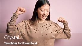  Presentation with asian music - Presentation theme having young-beautiful-asian-woman-wearing background and a coral colored foreground