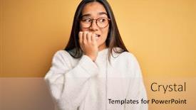  Presentation with asian - Presentation design enhanced with young-beautiful-asian-woman-wearing background and a lemonade colored foreground