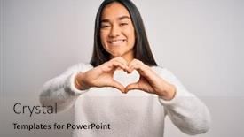  Presentation with romantic love - Slide deck having young-beautiful-asian-woman-wearing background and a mint green colored foreground