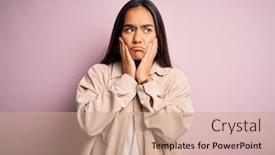  Presentation with sadness - Audience pleasing theme consisting of young-beautiful-asian-woman-wearing backdrop and a coral colored foreground