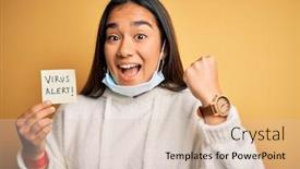  Presentation with alert - Presentation design with young-beautiful-asian-woman-wearing background and a lemonade colored foreground