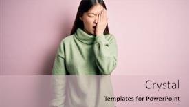  Presentation with face pain - Slide deck having young-beautiful-asian-woman-wearing background and a lemonade colored foreground