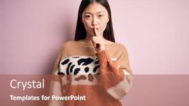  Presentation with animal print - Beautiful presentation theme featuring young-beautiful-asian-woman-wearing backdrop and a red colored foreground